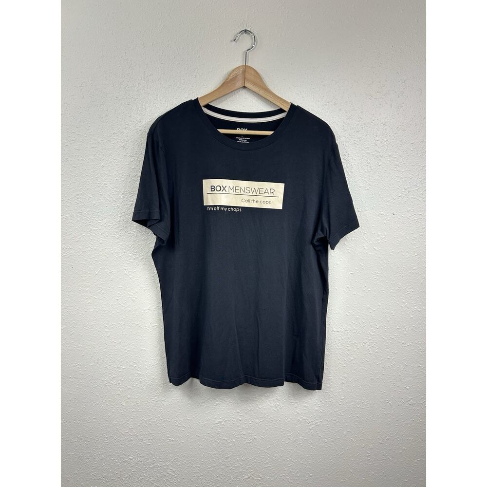 BOX Menswear Black T-Shirt Short Sleeve Size L Call The Cops I’m Off My Chops